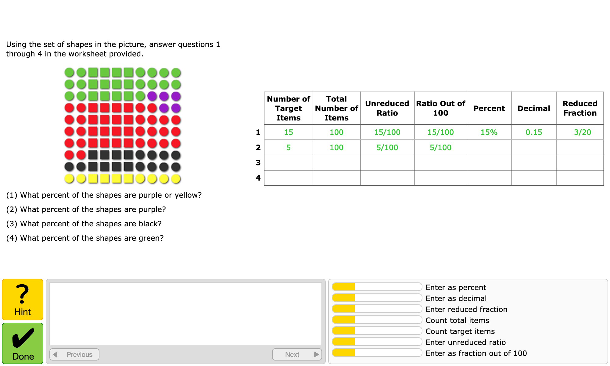 6.21 Fractions, Decimals, and Percents II 6.21 Fractions, Decimals, and Percents II