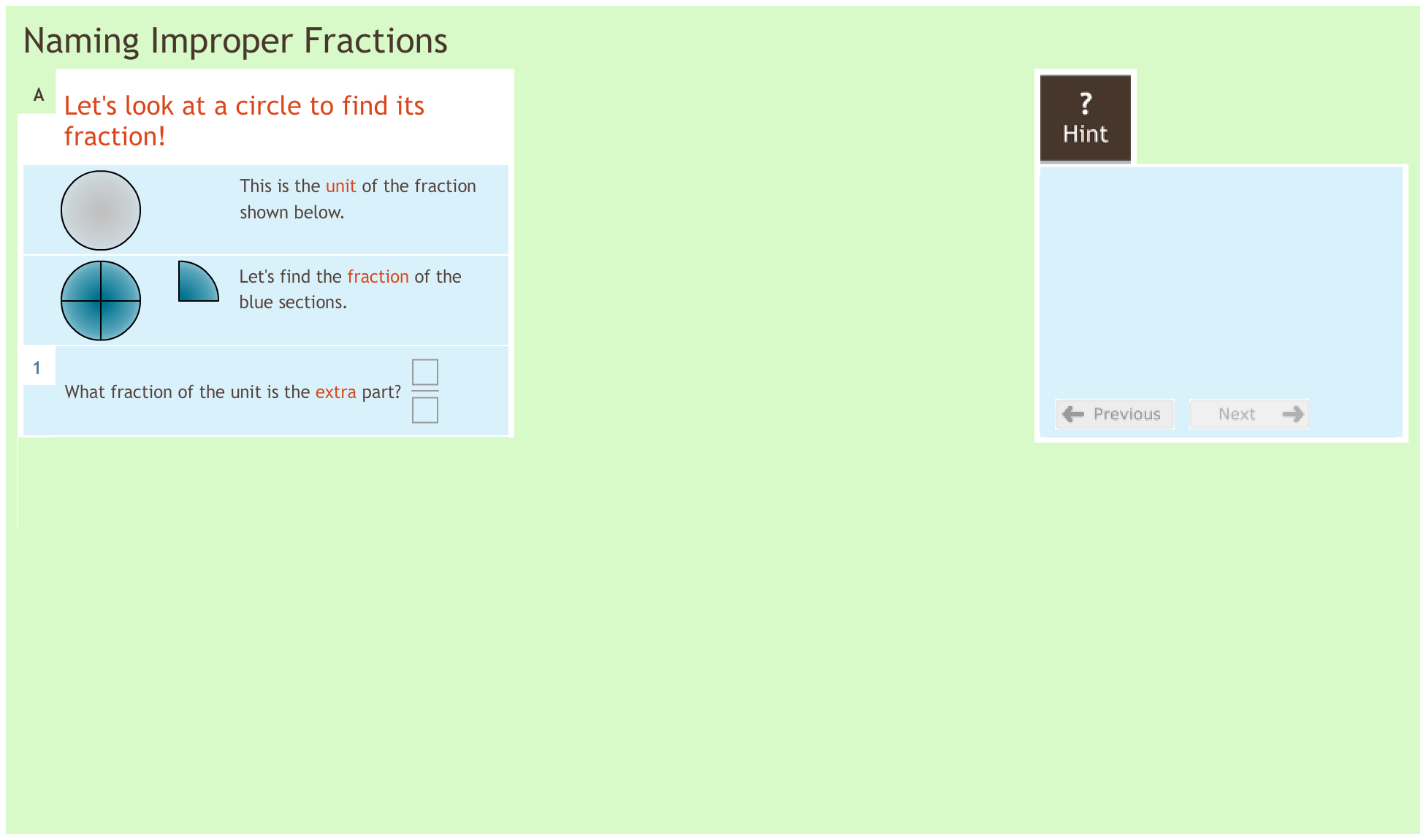 Fractions 1.4 Naming improper fractions