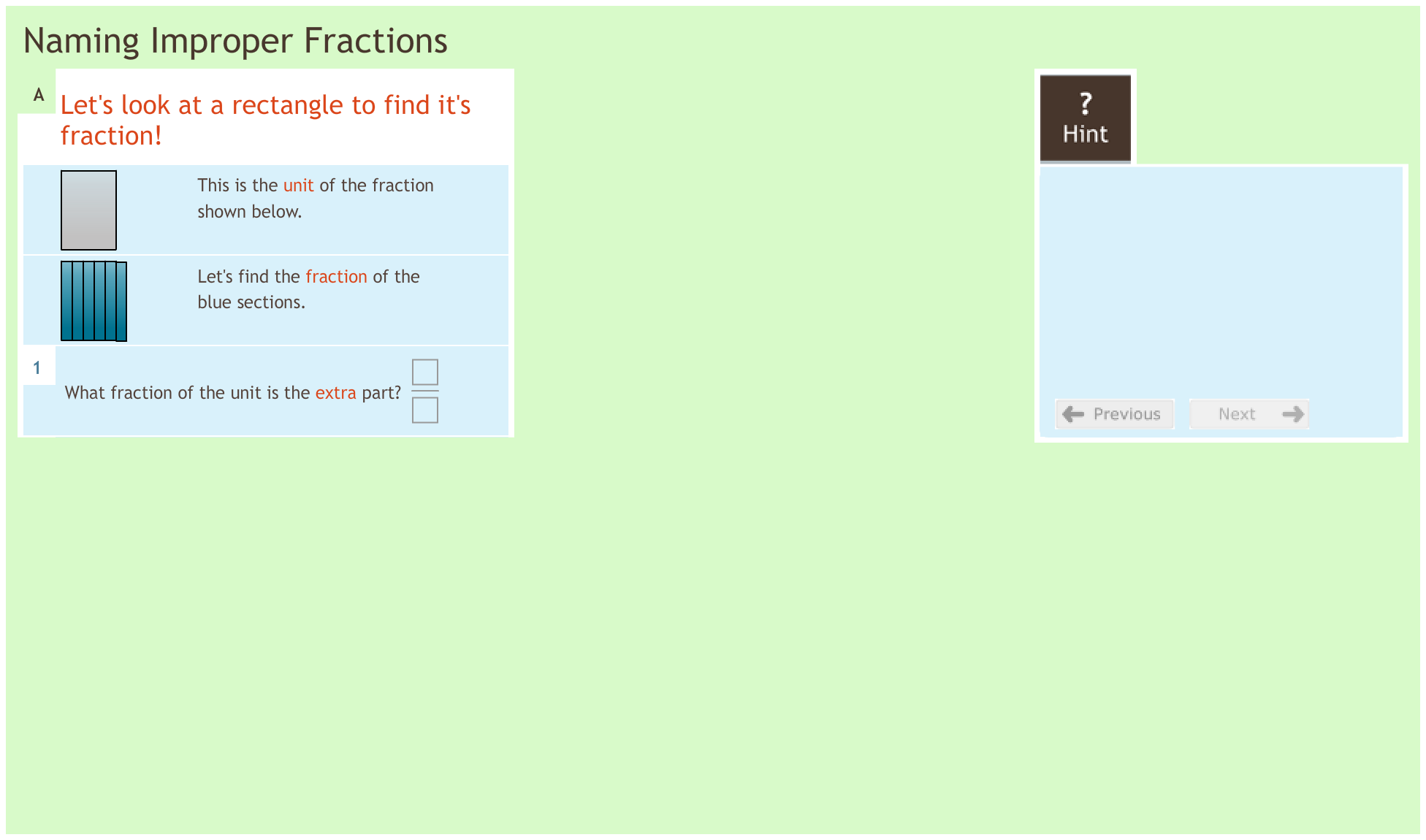 Fractions 2.4 Naming improper fractions