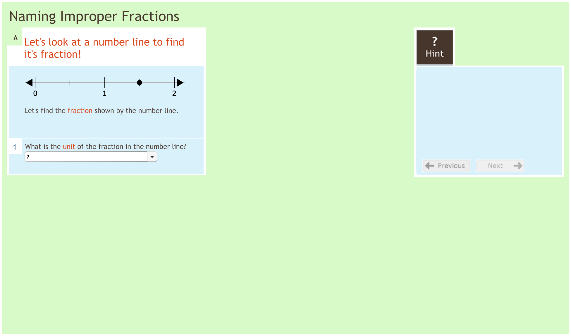 Fractions 3.4 Naming improper fractions